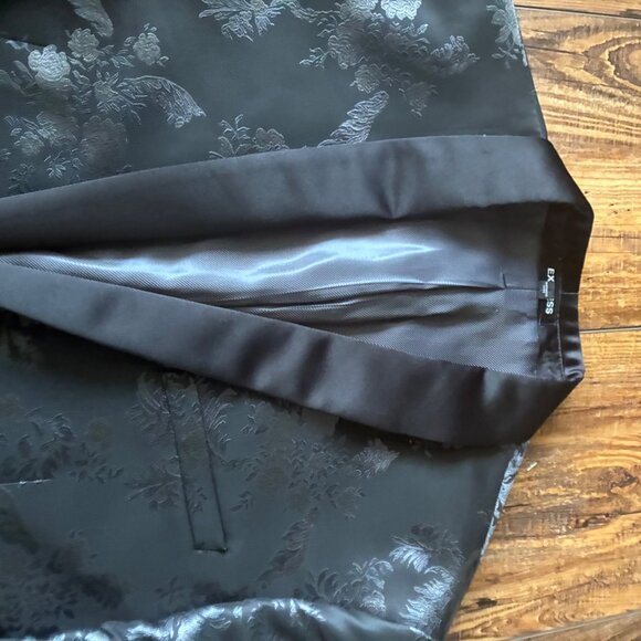 Express Men’s Slim Fit Black Floral Jacquard Blazer - 44R Evening, Formal Party - Picture 6 of 8